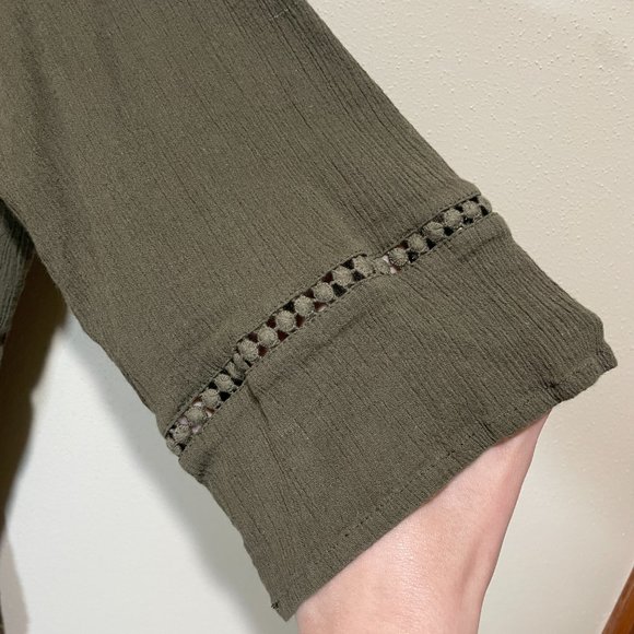 Catherines Green Tassel Boho Blouse Top - Picture 6 of 11